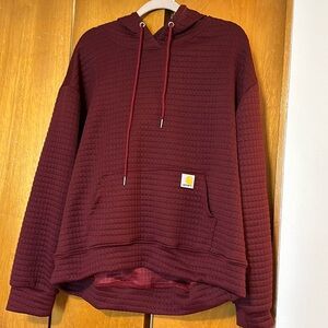 Quilted Carhartt hoodie. Burgundy